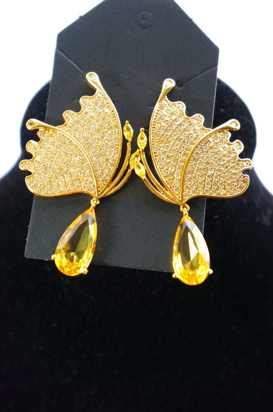 crystal butterfly drop dangle earings