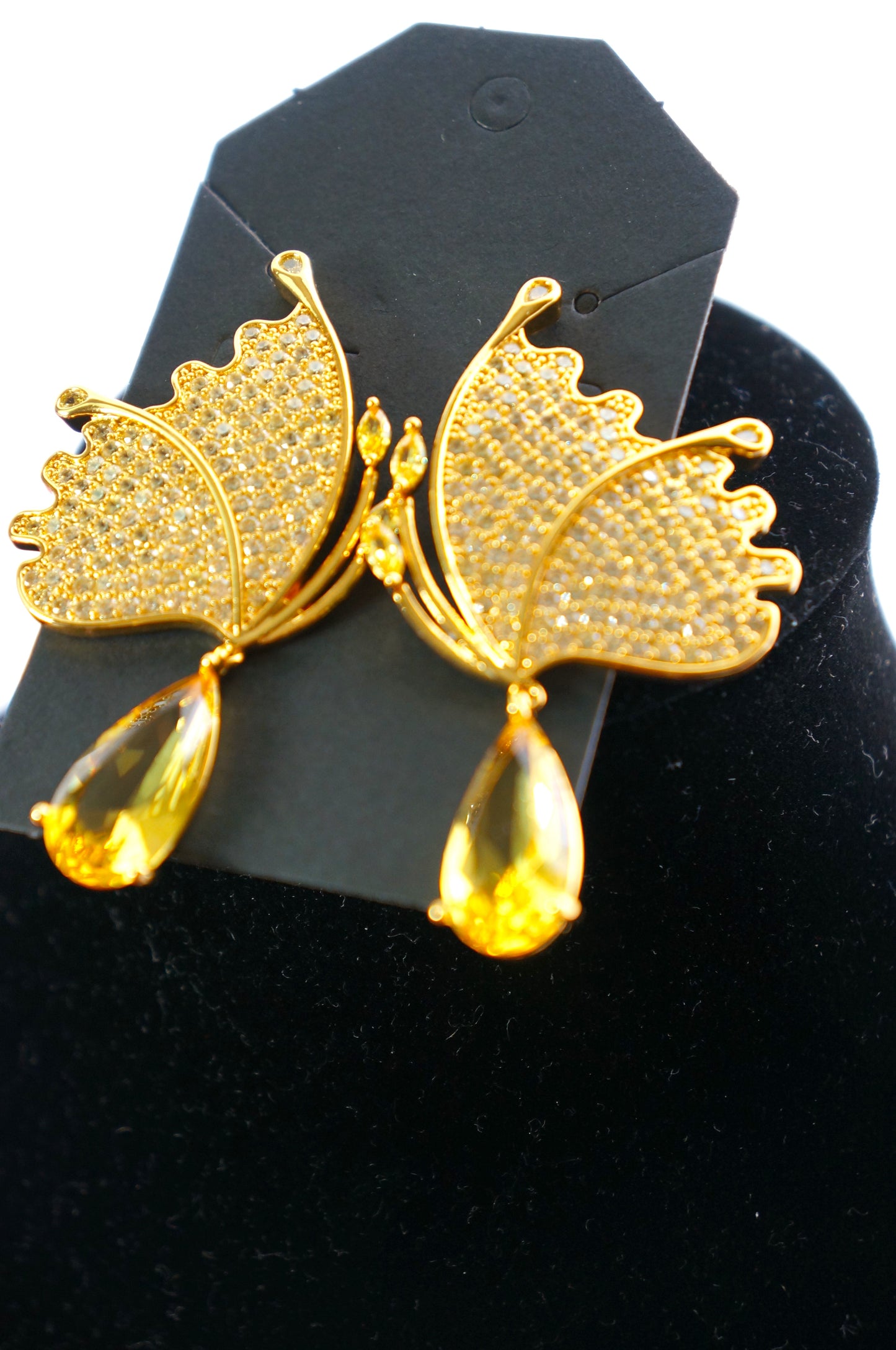 crystal butterfly drop dangle earings