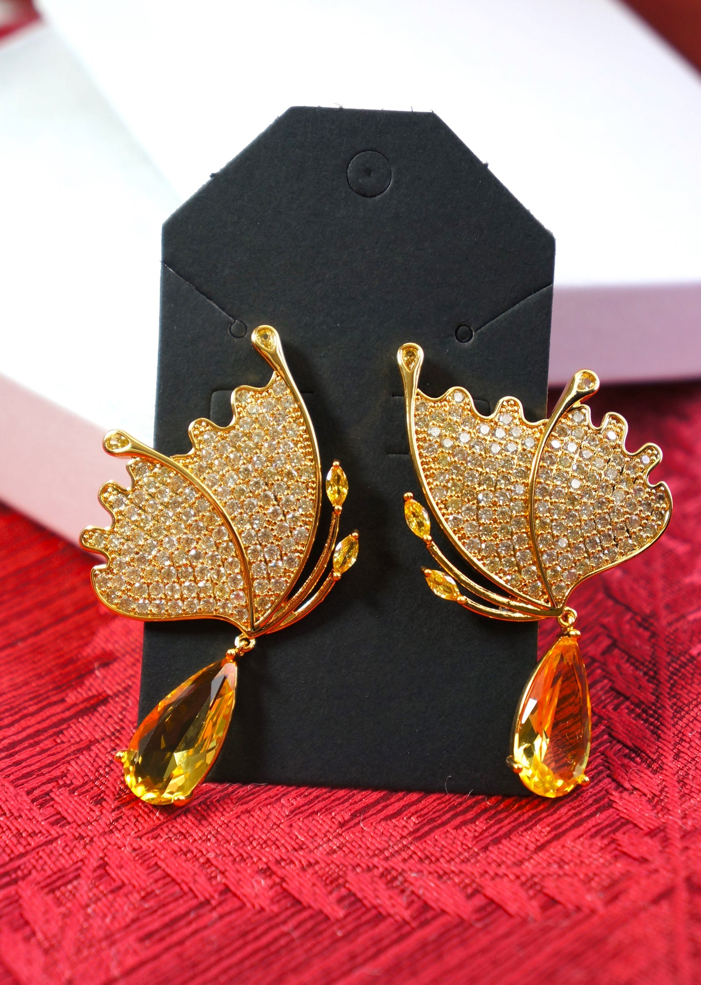 crystal butterfly drop dangle earings