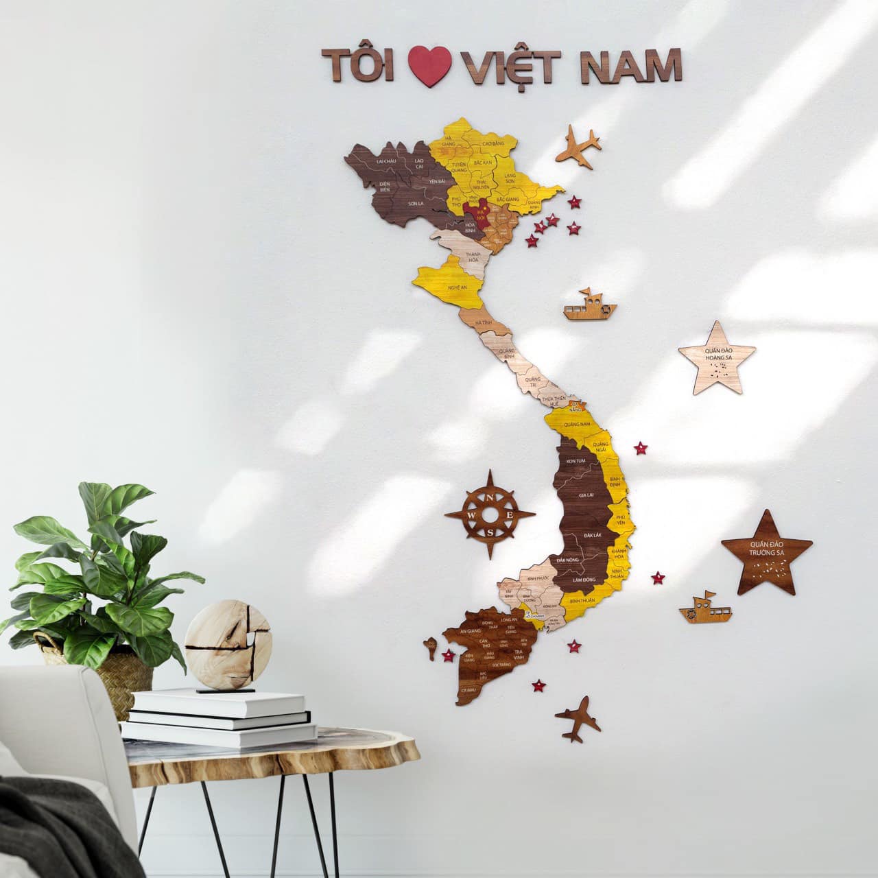 Bản đồ gỗ Việt Nam- Vietnam wooden map for decoration